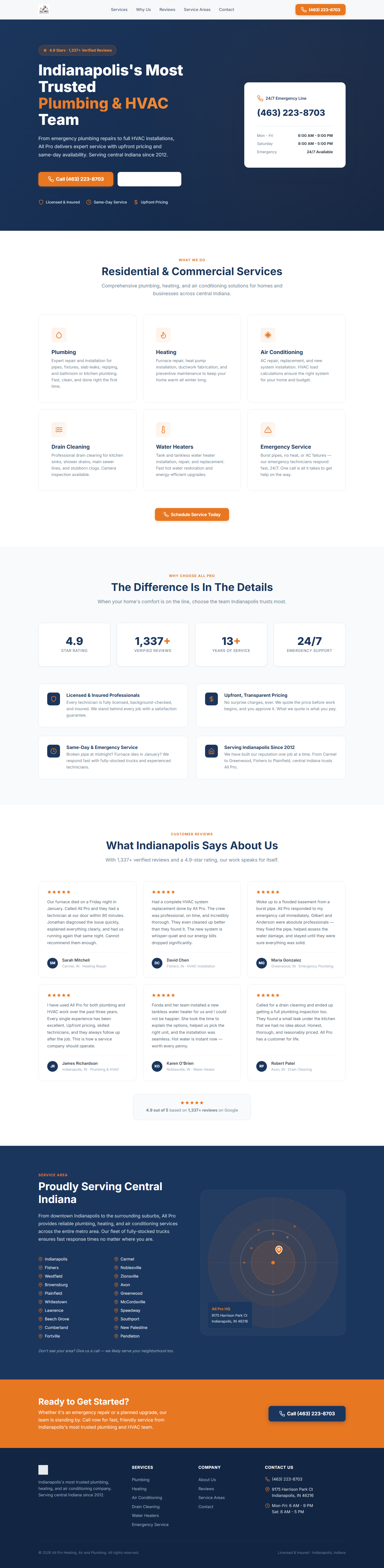 All Pro new website — desktop view